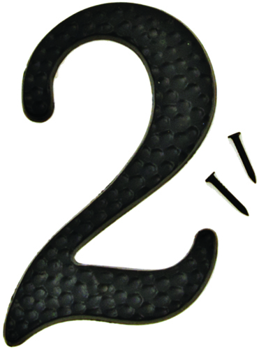 HY-KO DC-3/2 House Number, Character 2, 2 in W x 3-1/2 in H Character, Black