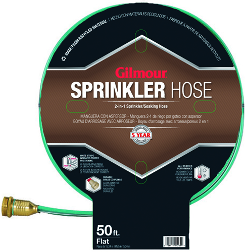 Gilmour 27142 Sprinkler/Soaker Hose, 40 psi, 50 ft L