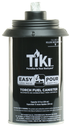 TIKI 1312127 Torch Canister, 12 oz Measure Quantity, Metal, Black