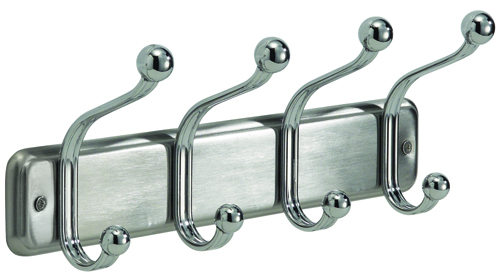 iDESIGN York Lyra 54170 Hook Rack, 4-Hook, Steel, Chrome