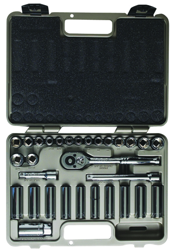 Crescent Pro Series CTK30SET Mixed Length Socket Set, Chrome Vanadium Steel,