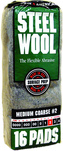 Homax 106605-06 Steel Wool Pad, #2-Grit, Medium, Metal