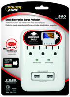 PowerZone Protector, 125 V, 15 A, 3 Outlet, White