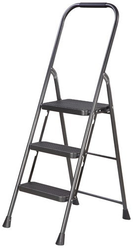 Simple Spaces Folding Type 2 Step Stool, 3 Steps, 225 Lb, Steel,
