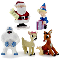 Rudolph The Red Nose Reindeer Figurines, 5-Piece