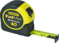 STANLEY 33-740L Tape Measure, 40 ft L x 1-1/4 in W Blade, Steel Blade,