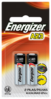 Energizer A23 Series A23BPZ-2 Alkaline Battery, Manganese Dioxide, 12 V