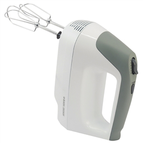 Black+Decker MX1500W Hand Mixer, 120 V, 5-Speed, Gray/White