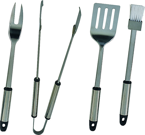 Omaha Heavy Duty Barbecue Tool Set With Handles And Hangers, Stainless Steel