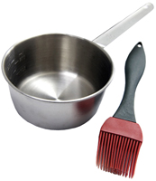 GrillPro 14913 Two-Piece Basting Set, Silicone Brush, Stainless Steel