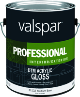 VALSPAR 81122 Professional DTM Acrylic Topcoat, Gloss, 1 gal Pail