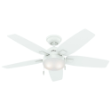Hunter Antero 46" Indoor Fresh White Ceiling Fan with Light