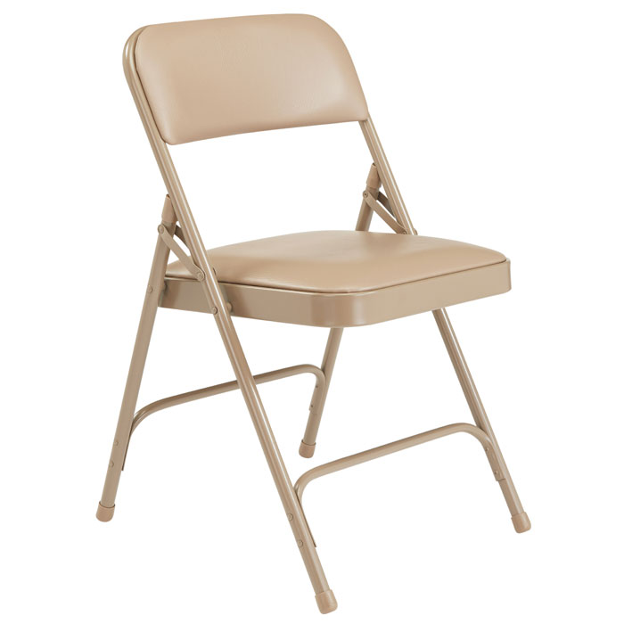 PADDED FOLDING CHAIR GREEN/BEIGE