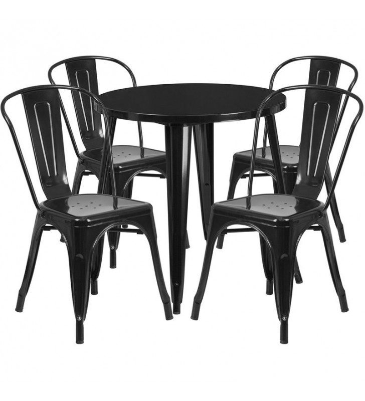 TABLE 4 CHAIR 30" RND BLK METAL