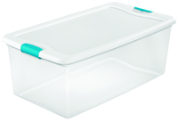 Sterilite 14998004 Latching Box, 106 qt Capacity, Plastic, Clear/White