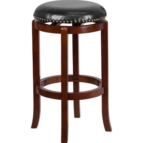 29" HIGH BACKLESS WOOD BARSTOOL