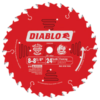 Diablo D0824X Circular Saw Blade, 8 to 8-1/4 in Dia, Carbide Cutting Edge,