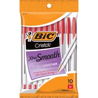 BIC PEN CRISTAL X-SMOOTH MED RED