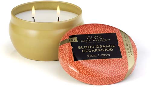 Candle-Lite Company Scented Blood Orange Cedarwood 2-Wick Jar, 6.25 oz,