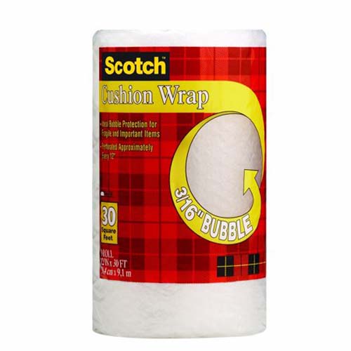 Scotch 7929 Cushion Wrap, 30 ft L, Clear, Nylon/Polyethylene