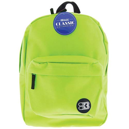 BAZIC 17" LIME GREEN CL BACKPACK