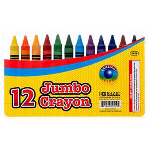 BAZIC 12 COLOR JUMBO CRAYONS