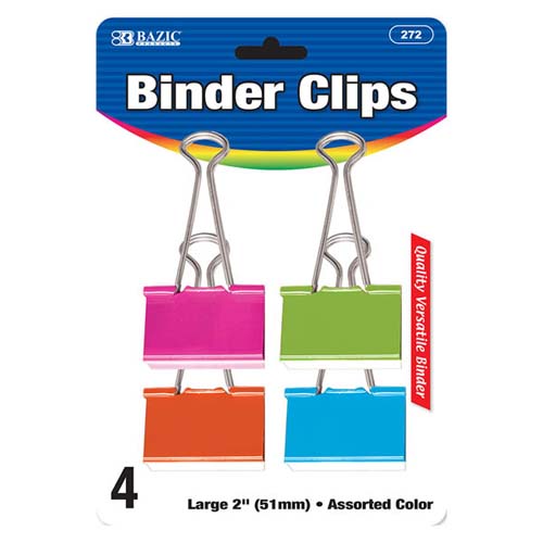 BAZIC 2"BINDER CLIP ASST