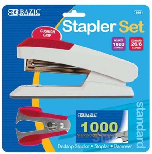 BAZIC C/GRIP DESKTOP STAPLER SET