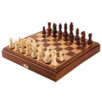 Classic Game Collection Magnetic Travel Wood Chess Set 8"