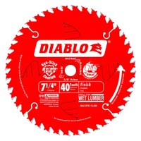 Diablo D0740X Circular Saw Blade, 7-1/4 in Dia, Carbide Cutting Edge, 5/8 in