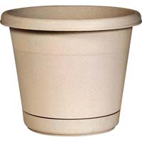 Southern Patio RR1606OT Rolled Rim Planter, 14-1/2 in H, Round, Plastic,