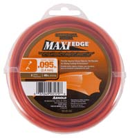 ARNOLD Maxi Edge WLM-95 Trimmer Line, 0.095 in Dia, Polymer, Red