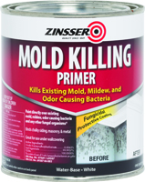 ZINSSER 276087 Mold Killing Primer, White, Flat, 1 qt Can