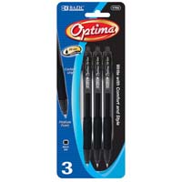BAZIC BLACK RETRACTABLE PEN 3PK