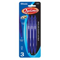BAZIC BLUE RETRACTABLE PEN 3PK