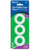 BAZIC INVISIBLE TAPE 3/4"" 3PK