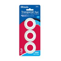 BAZIC TRANSPARENT TAPE 3/4" 3PK