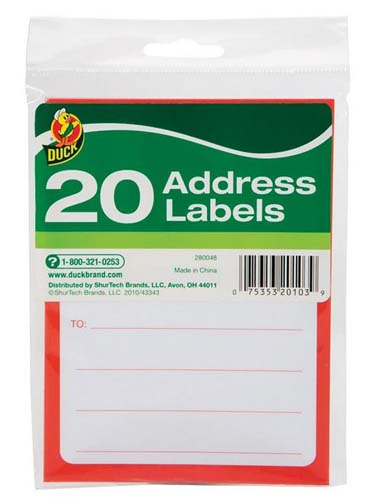 DUCK MAILING LABEL 20CT