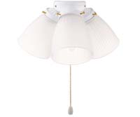 Boston Harbor Ceiling Fan Light Kit, 190 W, Candelabra, 3, 60 W Lamp, White,