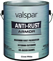 VALSPAR 21800 Anti-Rust Armor Oil Gloss Enamel, Gloss, White, 1 gal