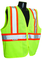 RADWEAR SV22-2ZGM-L Economical Safety Vest, Unisex, Size Large - Green