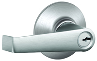 Schlage Elan F51A CSVELA626 Keyed Entry Lock, 2 Grade, Brass, Satin Chrome