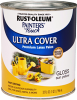 RUST-OLEUM PAINTER'S Touch 1945502 Brush-On Paint, Gloss, Sun Yellow, 1 qt