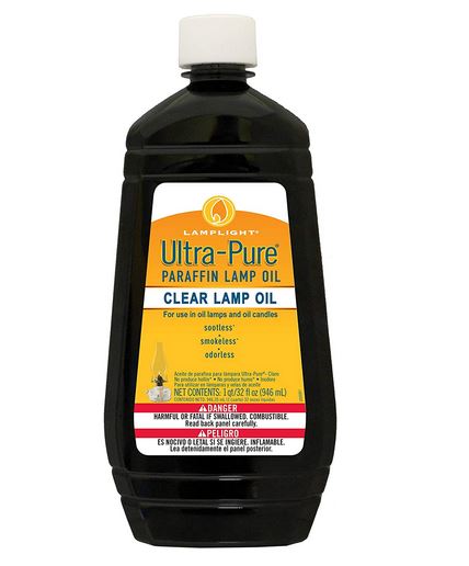Ultra-Pure 60009 Odorless Sootless Smokeless Lamp Oil, 32 oz, Clear, Liquid