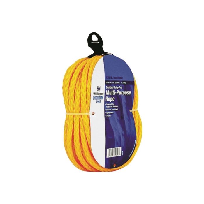Wellington 30646 Rope, 135 lb Working Load Limit, 50 ft L, 3/8 in Dia,