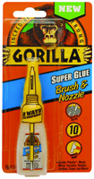 Gorilla 7500102 Super Glue Brush and Nozzle, 10 g Bottle