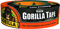 Gorilla 60124 Heavy-Duty Duct Tape, 12 yd L, 2 in W, Black