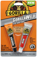 Gorilla Glue Heavy-Duty Steel Epoxy Adhesive, 1 oz, 0.1 hr Cure, Dark Gray,