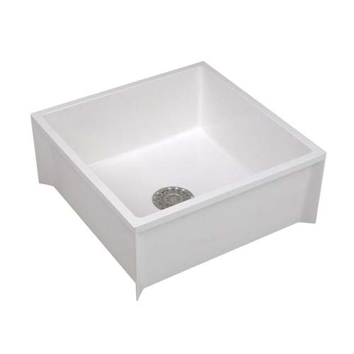 MUSTEE 24 in. x 24 in. x 10 in. Service Mop Basin for 3 in. DWV in White