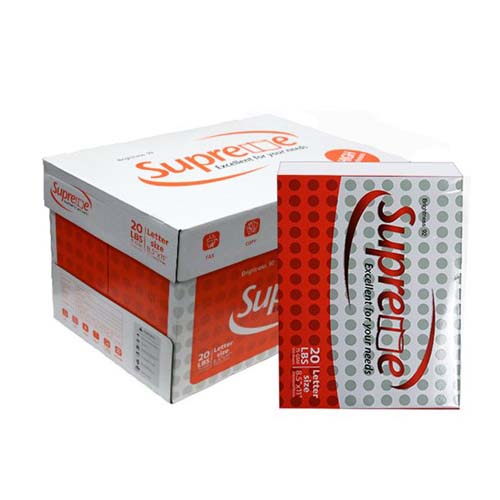 Departments SUPREME (92) 8.5" X 11" White Copy Paper (10 Reams/Case
